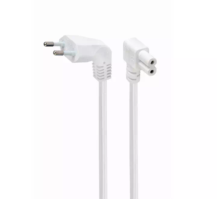Power cord (C7) with angled connectors 2.5 m white - Image 2