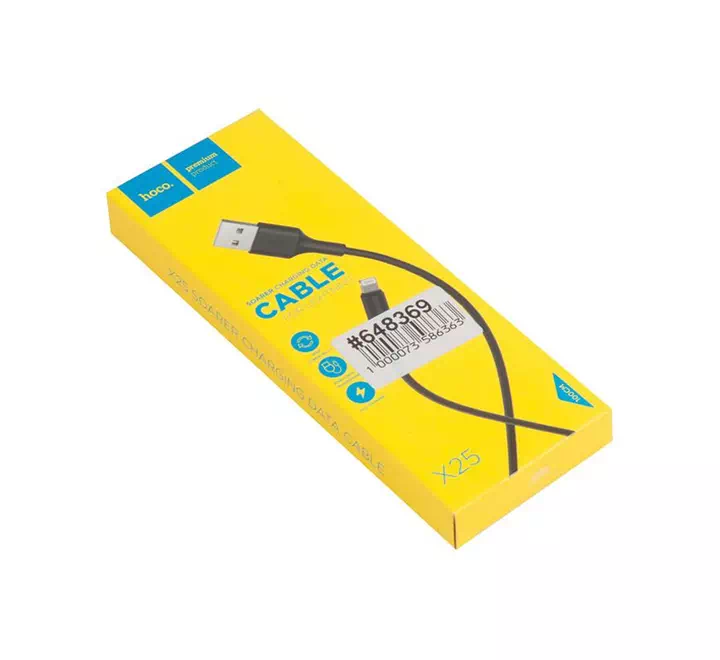 Hoco X25 Soarer charging data cable for lightning BLACK - Image 2
