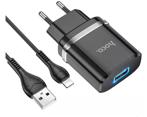 Hoco N1 Ardent single port charger set Black