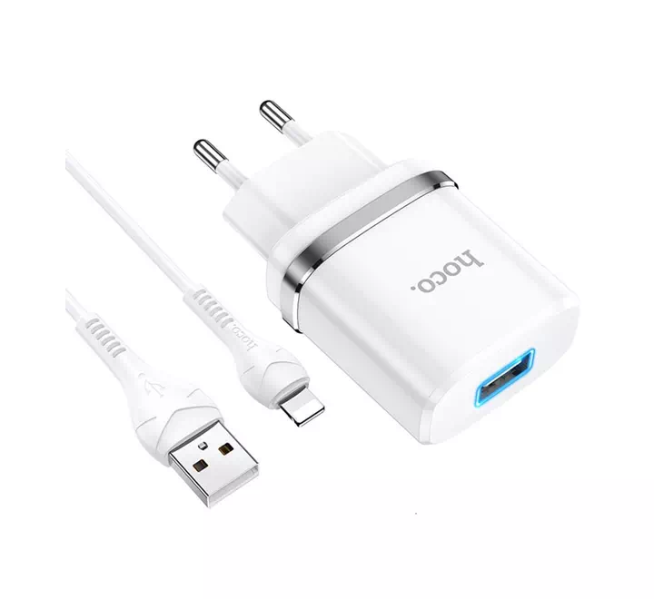 Hoco N1 Ardent single port charger set White - Image 2