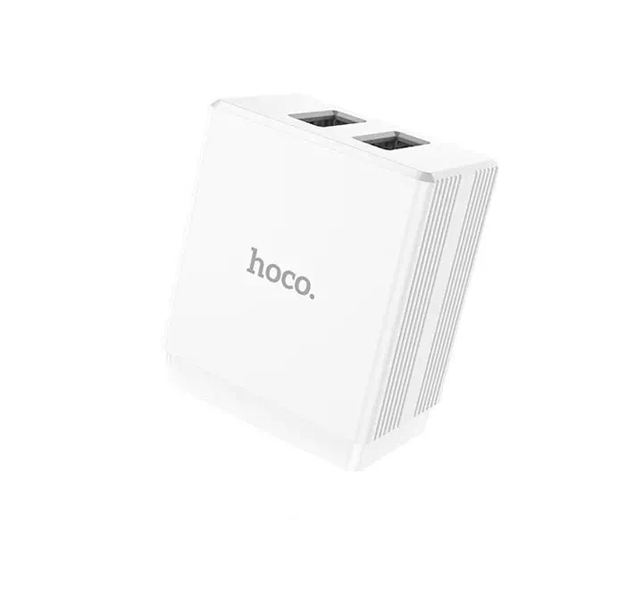 Hoco DC01A Max Porcelain dual port charger White - Image 2