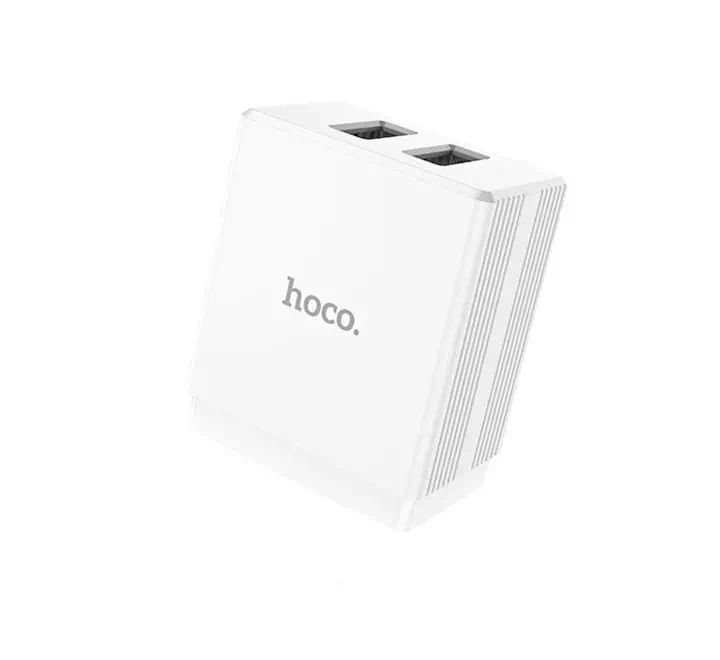 Hoco DC01A Max Porcelain dual port charger White - Image 3