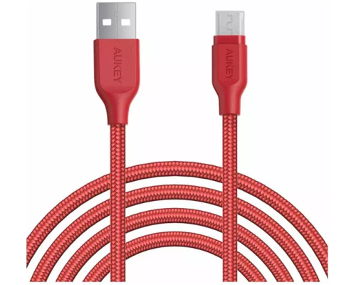 Aukey Braided Nylon Micro USB Cable 2M RED