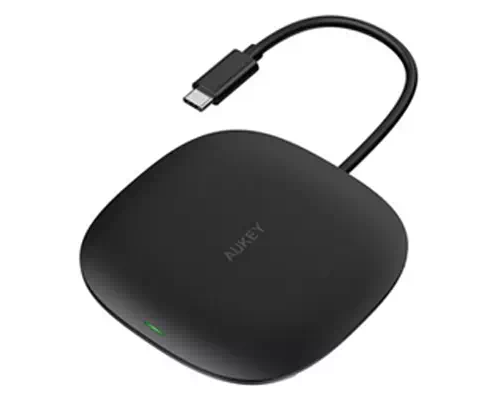 Aukey CB-C70 5-in-1 Wireless Charging USB C Hub Black