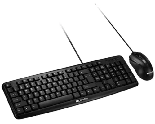 Canyon Wireless Combo Set CNS-HSETW3-RU Keyboard Black