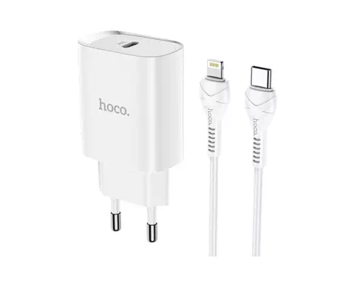 Wall Charger/ Hoco N14 PD20W Smart Charging Type-C to Lightning white