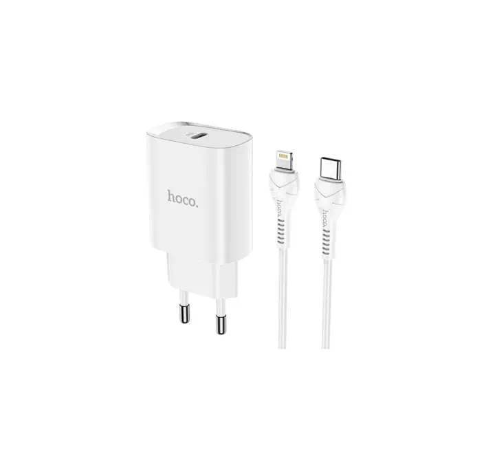 Wall Charger/ Hoco N14 PD20W Smart Charging Type-C to Lightning white - Image 2