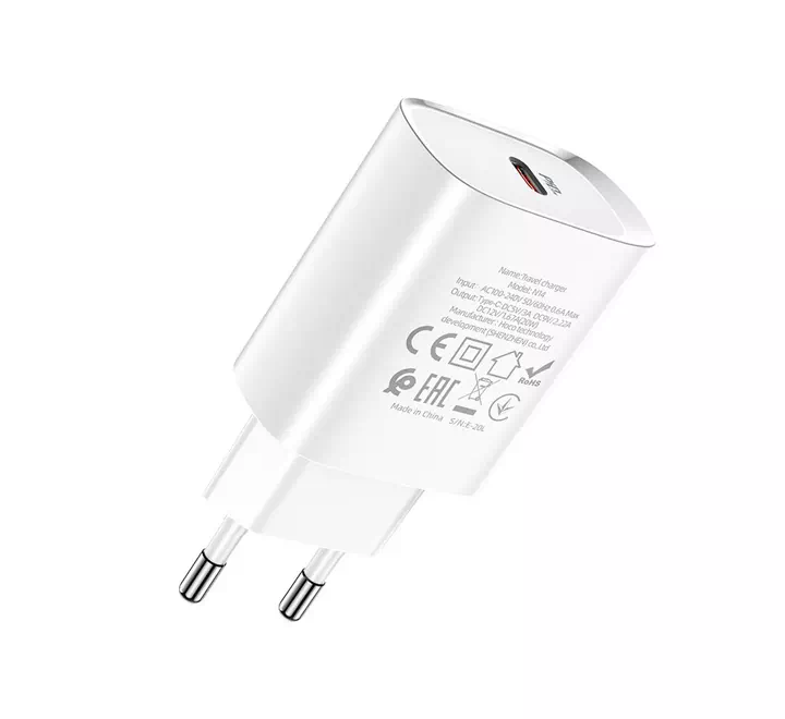 Wall Charger/ Hoco N14 20W Smart single port Type-C, white - Image 3