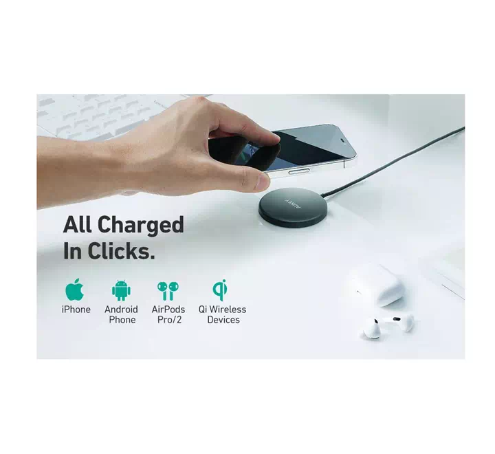 Wireless Charger/ Aukey Qi-Compatible Snap On 15W - Image 2