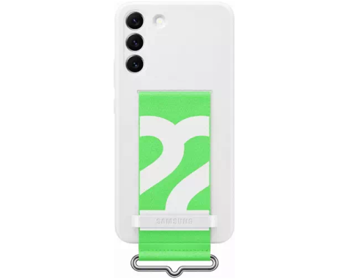 Mobile Phone Case/ Samsung Galaxy S22 Plus Silicone with Strap Cover White