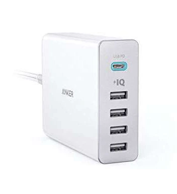 Anker PowerPort+ 5 60w desktop charger 1x USB C Power White
