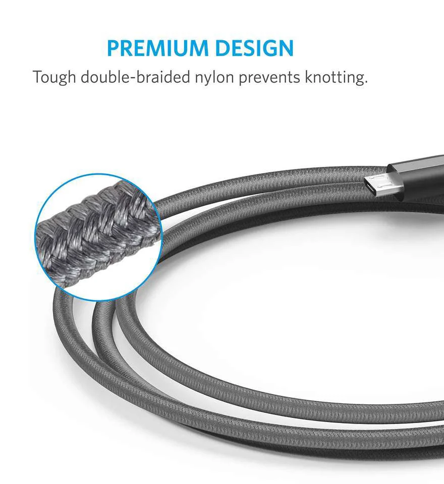 Anker Powerline+ Micro USB 6ft UN Gray in offline for EU - Image 2