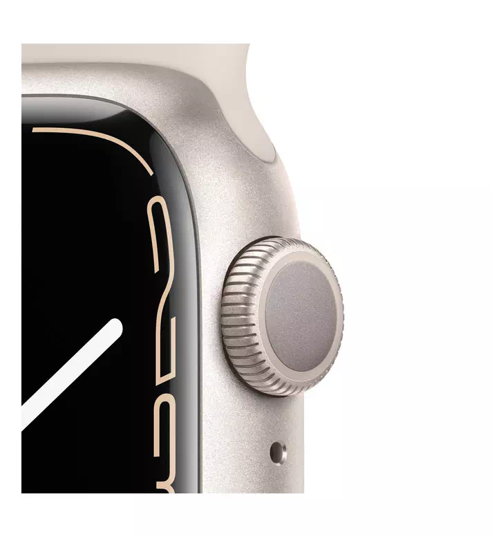 Apple Watch Series 7 GPS, 41mm Starlight Aluminum Case with Starlight Sport Band - Image 2