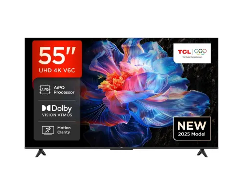 TCL TV 55"(140cm)/ 55V6C 4K  Google TV  HDR10 WiFi5 BT5.2 Dolby Audio 10W 200X200
