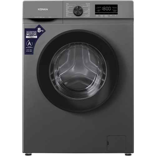 სარეცხი მანქანა KONKA TCW455-L24W12-B 808GR 8 kg / 1200 RPM / Inverter / Steam / Dark Inox